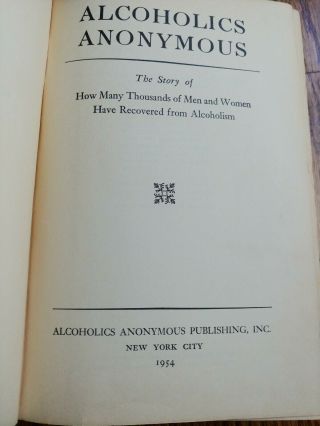 1st Ed 15th Printing 1954 Big Book Of Alcoholics Anonymous RDJ 3