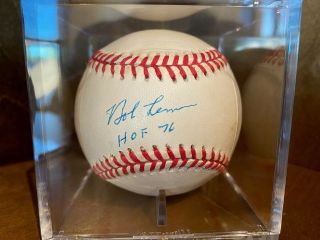 Indians Hall Of Famer Bob Lemon Signed Baseball With Hof 76 - Jsa Authenticated