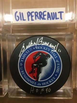 Gilbert " Gil " Perreault Signed Hall Of Fame Hockey Puck Sabres