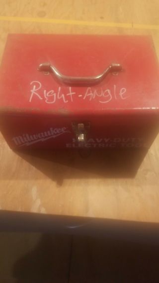 Vintage Milwaukee Red Metal Heavy - Duty Electric Tool Box Case