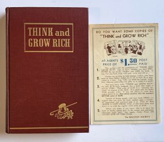 Think And Grow Rich By Napoleon Hill - 1937 1st Edition 1st Printing W Order Form