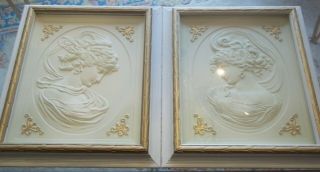 Pair Vintage French Provincial Style Lady 