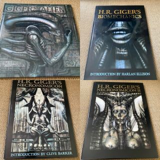 Set Of Four Books By H.  R.  Giger - Alien - Biomechanics - Necronomicon