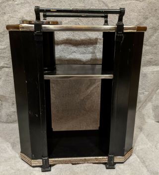 Vtg Smokador Servador Art Deco Chrome Metal Floor Smoking Table Stand Ashtray