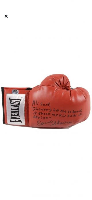 Earnie Shavers Signed Everlast Boxing Glove With Muhammed Ali Quote Shavers Holo