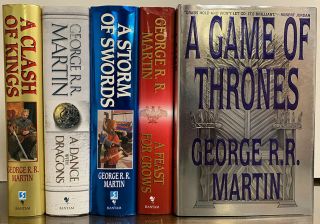 George R R Martin.  Game Of Thrones Set.  Books 1 - 5,  All 1st.  Ed.  All Signed