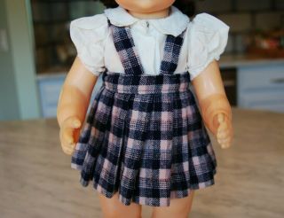 Vintage Doll Clothing 16 " Terri Lee Tartan Plaid Wool Skirt & Silk Blouse 3530m