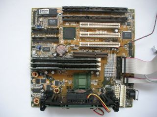 Asus P2b - B,  Slot 1,  Vintage Intel Motherboard With Cpu,  Memory,  And Ports