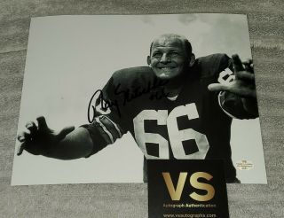 Ray Nitschke / Gb Packers / B&w / 8 X 10 / Autographed - Signed / W/coa / Nm/m