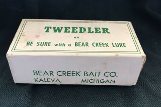 Vintage Bear Creek Bait Company Tweedler Wood Fishing Lure Green Scales/cream
