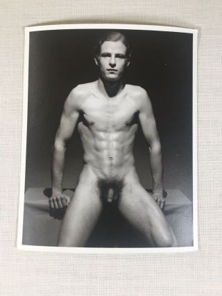 Unique Male Nude Print,  Studio Pose,  Don Whitman,  Western Photography Guild 4x5