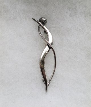 Vintage Taxco Mexico Sterling Silver 925 Abstract Form Brooch Pin 9 Grams