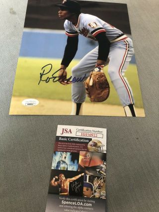 Autographed Rod Carew 8x10 Photo At 1st Base Jsa Certified Signed