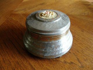 Vintage Notre Dame Fight Song Music Box/powder Puff From 1950 
