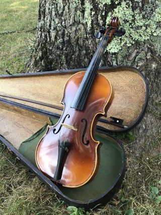 Vintage Czech Antonius Stradivarius Violin Gsb Case Glasser Bow