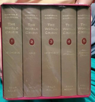 Winston Churchill " The World Crisis " Five Volume Set Folio Society