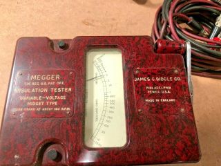 Megger Insulation Tester Hand Crank Vintage Variable Voltage Midget Type England