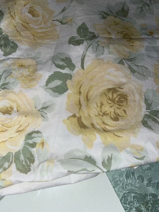 Vintage Simply Shabby Chic Roses Yellow Ruffled Shower Curtain