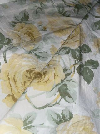 Vintage Simply Shabby Chic Roses Yellow Ruffled Shower Curtain 2