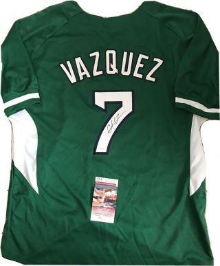 Christian Vazquez Boston Red Sox Autographed Custom Green Style Jersey Jsa