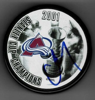 Chris Drury Signed Colorado Avalanche 2001 Stanley Cup Champions Puck
