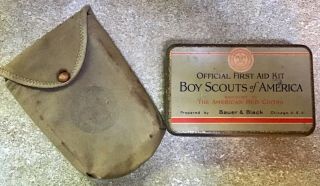 Vintage Official Boy Scouts Of America First Aid Kit American Red Cross