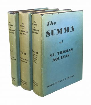Thomas Aquinas / Summa Theologica First Complete American Edition In 3 Vols 1947