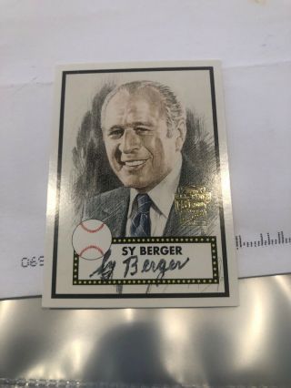 Sy Berger Topps Father Of Modern Baseball Cards Signed Topps Card Autograph Inv6