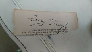 Casey Stengel Signed Vintage Page Autograph Signature Authentic