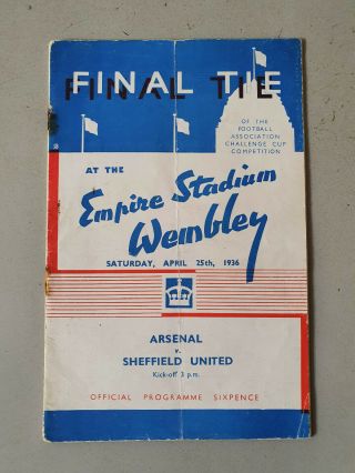 Fa Cup Final Programme 1936 Arsenal V Sheffield United