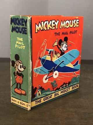 Mickey Mouse The Mail Pilot Great Big Midget Book Big Little Book