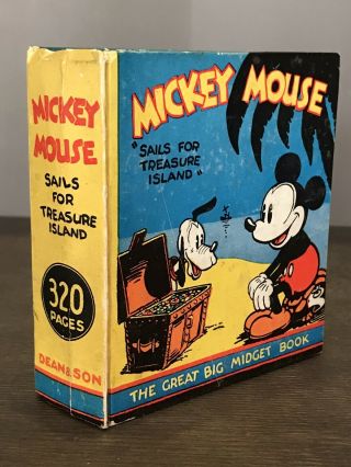 Mickey Mouse Sails For Treasure Island The Great Big Midget Book Big Little Book