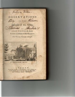John Pringle - 1764 - Observations On The Diseases Of The Army (1764 Print)