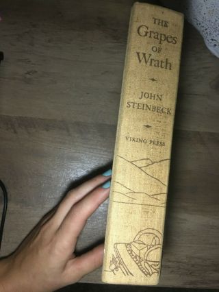 1939 The Grapes of Wrath by John Steinbeck 1st Edition 10th Printing Hardcover 3