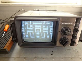 Vintage 1970s Panasonic Portable Solid State Tv Television Tr - 707a Plays Atari
