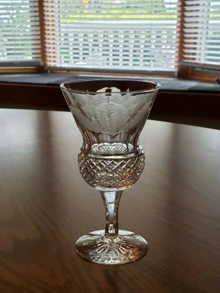 Edinburgh Crystal Thistle Sherry Glass 4 - 3/8 " Scotland One (1) Signed - Vintage