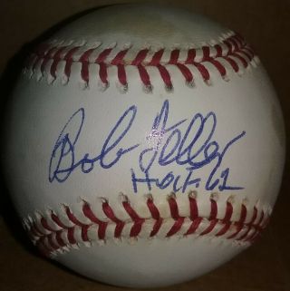 Bob Feller Autograph Oal Rawlings Baseball Indians Hof 62 Signed Auto D.  2010
