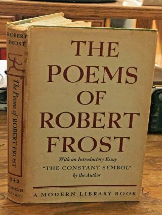 1946 The Poems Of Robert Frost,  Modern Library,  Signed By Robert Frost,  Hc/dj