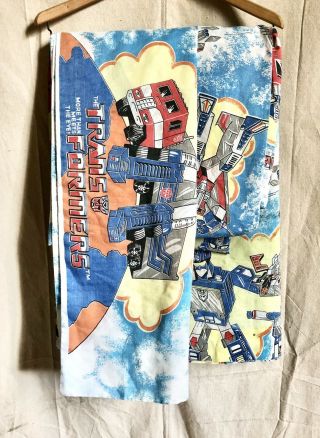 Vintage 1984 Hasbro Transformers Twin Sheet And Pillowcase Set - Complete