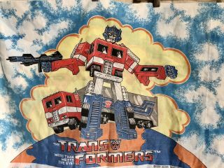 Vintage 1984 Hasbro TRANSFORMERS Twin Sheet and Pillowcase Set - Complete 3
