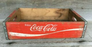 Vintage Enjoy Coca Cola Red Wood Bottle Case Crate