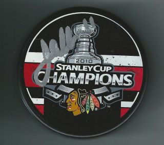 John Madden Signed 2010 Stanley Cup Champions Chicago Blackhawks Puck