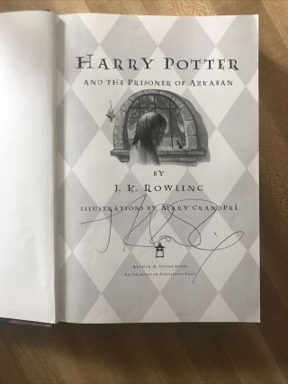 JK Rowling Signed Harry Potter And The Prisoner Of Azkaban 1st Edition USA 1999 3