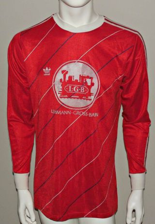 Lgb Lehmann Gross Bahn Vtg Adidas Football Jersey Shirt Trikot West Germany Red