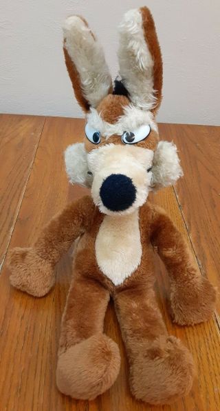 Vintage 1987 Mighty Star 17 " Wile E Coyote Plush Looney Tunes Warner Bros.  Wiley