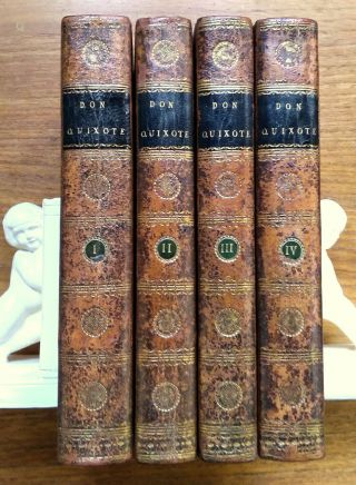 Fine Binding 4 Vols Don Quixote 1801 Illustrated Trans By C.  Jarvis Fine Bindngs