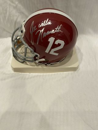 Joe “willie” Namath Signed Alabama Crimson Tide Autographed Mini Helmet