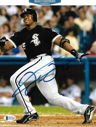 Frank Thomas Signed Autographed Chicago White Sox 8x10 Hof W/ Beckett Proof
