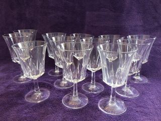 Set Of 12 Vintage Crystal Clear Cordial Glasses Stemware France