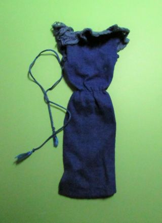 Vintage Barbie Pak Blue Knit Dress 1963 With Belt